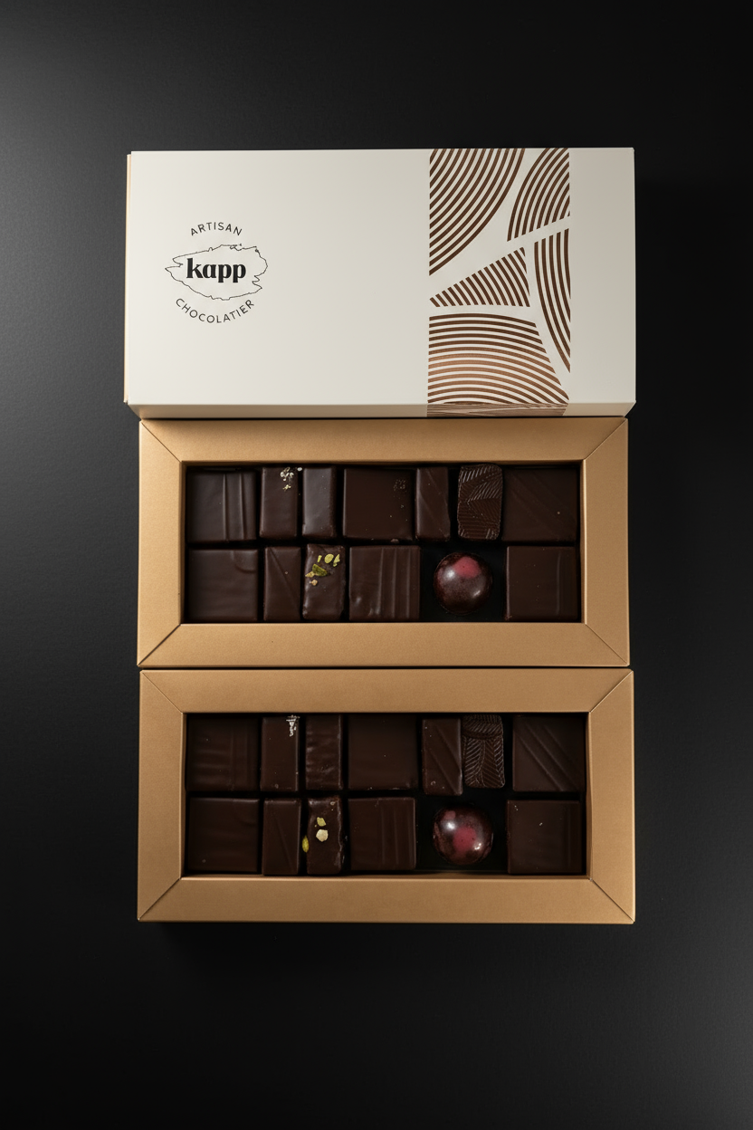 Coffret assortiment chocolat 2 étages NOIR 220 g